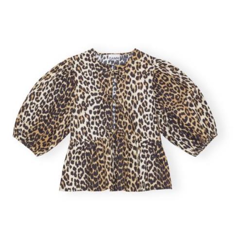 Leopard Peplum Bluse