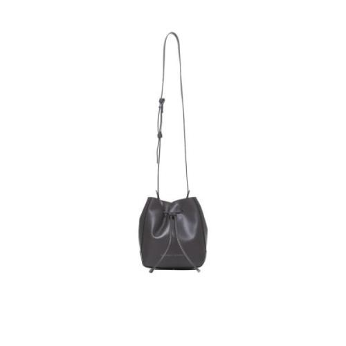 Mørkebrun Lær Bucket Bag