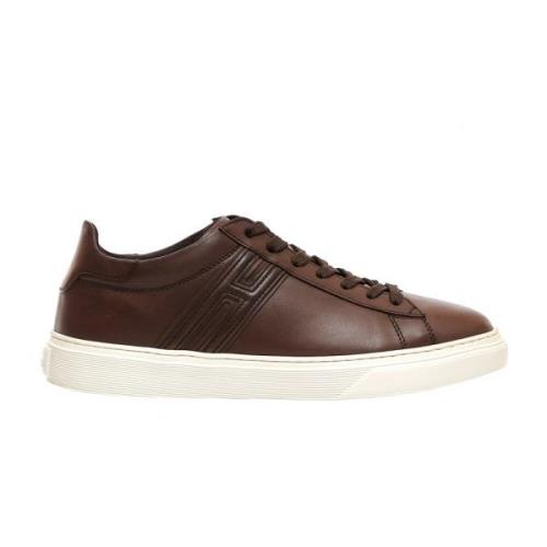 Brun skinn sneakers