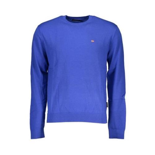 Bl Pullover med Broderi