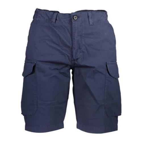 Blå Bermuda Shorts Slim Fit Bomull