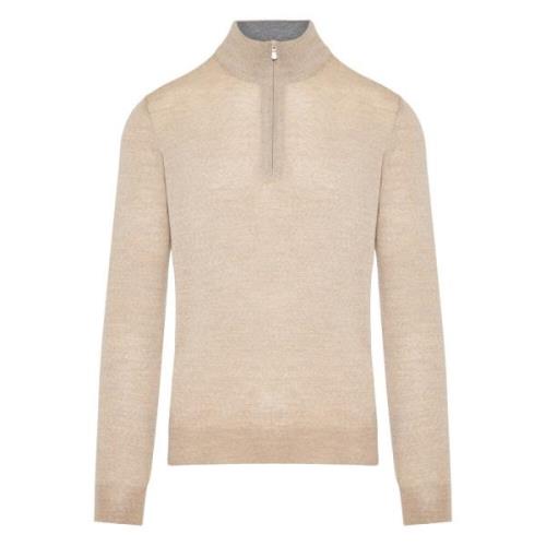 Ull Half-Zip Strikkeplagg, Italiensk Laget