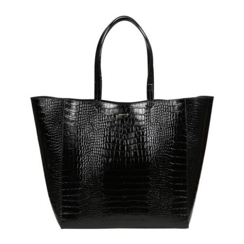 Svart preget Tote Bag