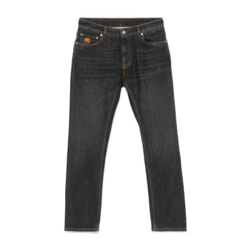 Antrasitt Bomull Denim Jeans