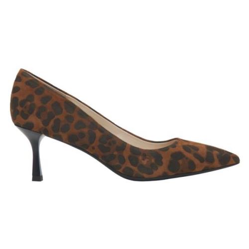 Kvinners Velour Leopard Print Pumps med spiss tå Er00115969