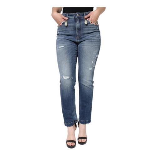 Mørkeblå Skinny High Waist Jeans