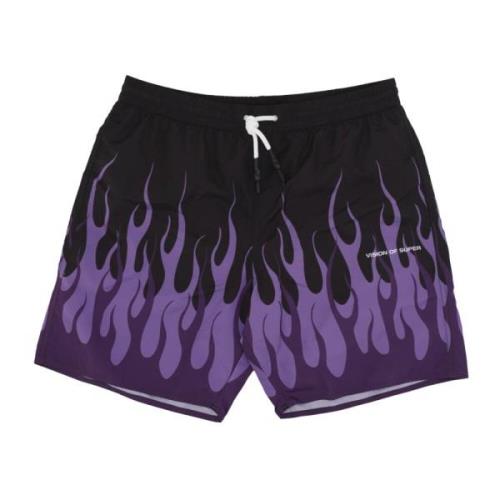 Flames Svømmeshorts Svart/Lilla