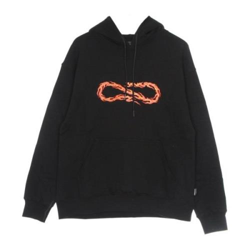 Flame Hoodie Svart Langermet Sweatshirt