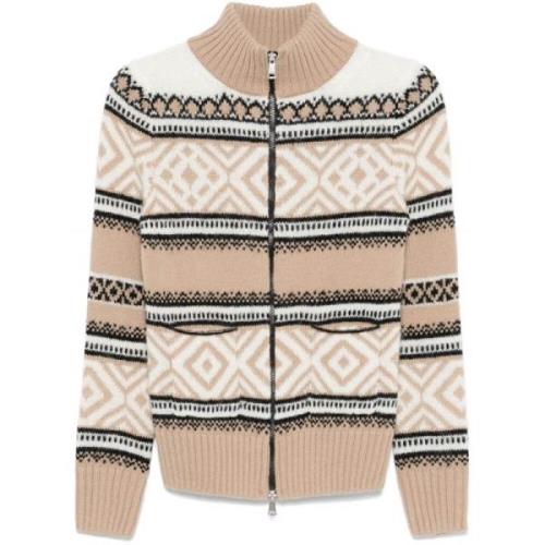 Jacquard Cardigan med Ribbed Design