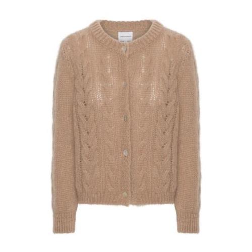 Myk Kabelstrikket Cardigan Brun