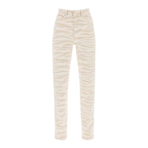 Zebra Print Denim Jeans