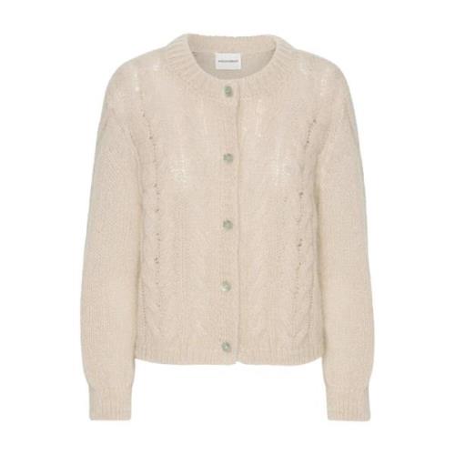 Myk Kabelstrikket Cardigan Beige