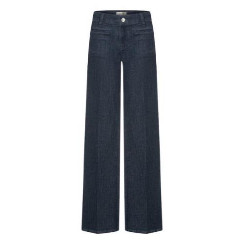 Moderne Rinsed Blå Wide Leg Jeans