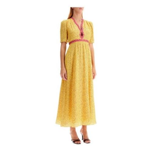 Ambra Sunrise Jacquard Silke Midi Kjole