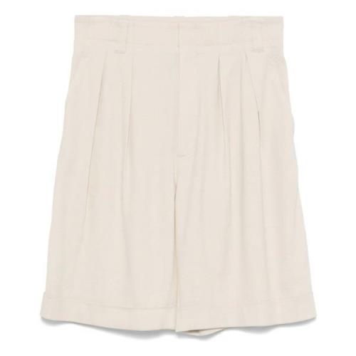 Casual Beige Lin Viskose Shorts