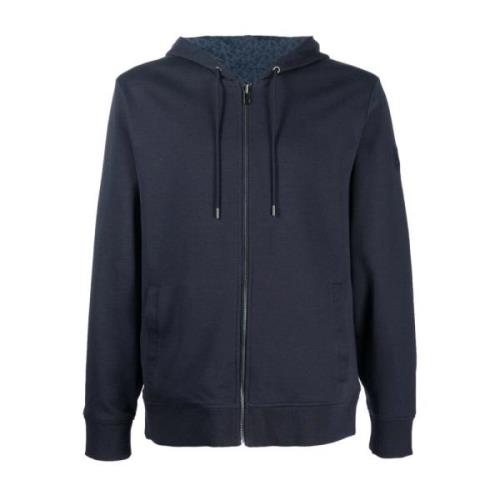 Blå Reversibel Glidelås Genser Casual Stil