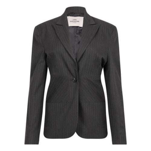 Grå Pinstripe Timeglass Blazer