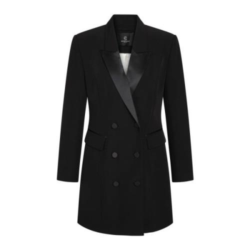 Elegant Svart Tuxedo Stil Kjole