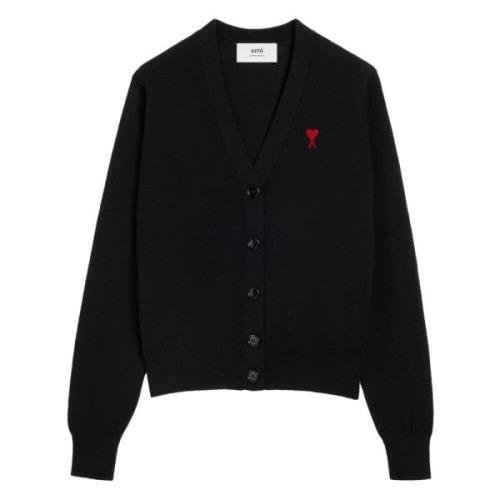 Svart Ull Casual Cardigan