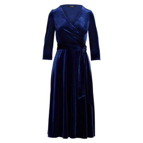 Blå Lauren By Ralph Lauren Blå Suplice Velvet Dress Kjoler