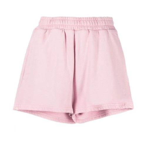 Rosa Bomull Avslappet Passform Shorts