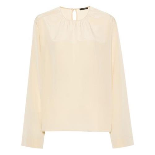 Silke Beige Bluse Crepe de Soie