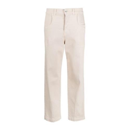 Beige Straight Denim Jeans