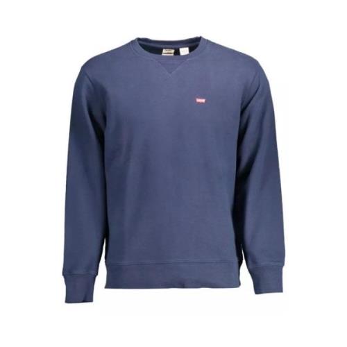 Stilig blått bomulls-sweatshirt for menn