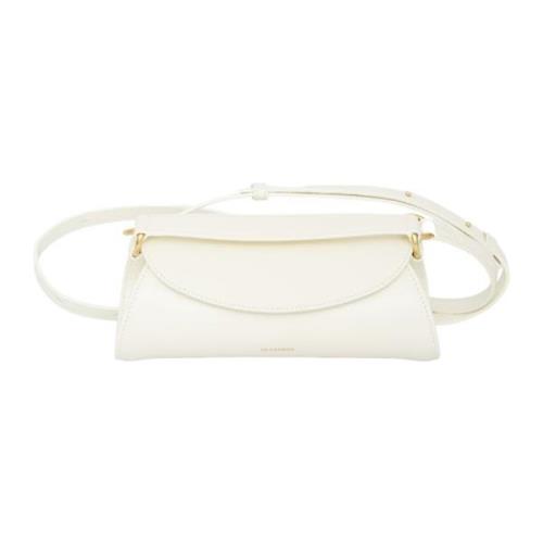 Hvit Skinn Cross Body Veske - Cannolo Mini