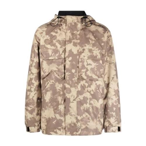 Beige Lettvekts Polyester Windbreaker Jakke