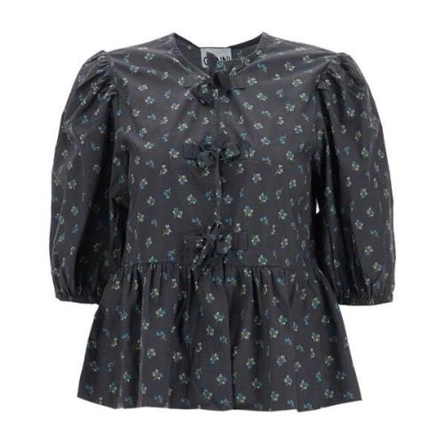 Blomstertrykk Peplum Bluse