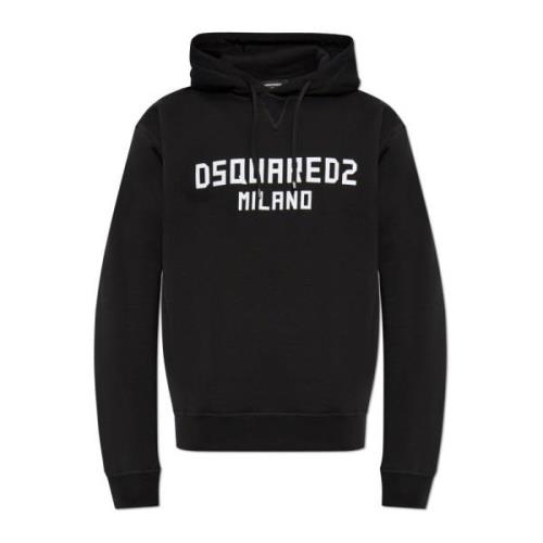 Sweatshirt med logo og fløyel finish