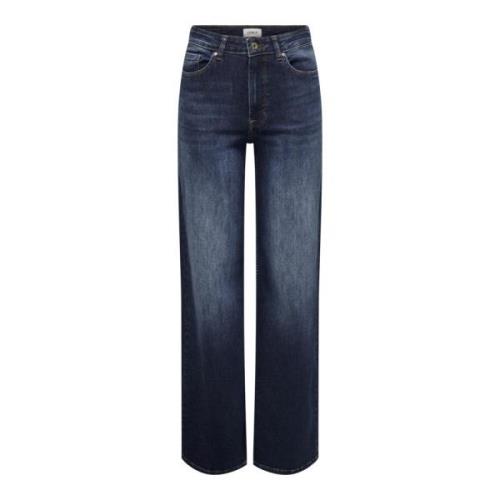 Mørkeblå Denim Wide Leg Jeans