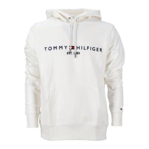 Hvit Logo Hoodie Genser