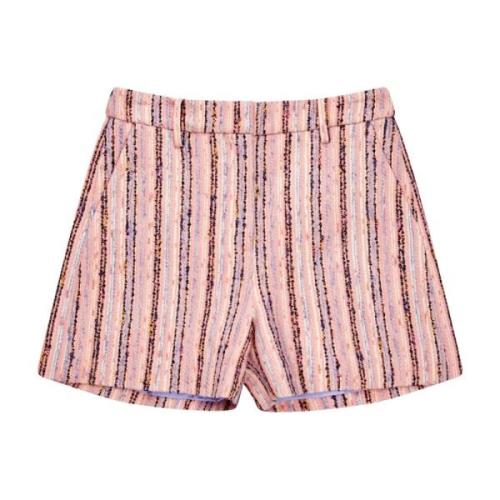 Elegant Stripete Shorts Peach