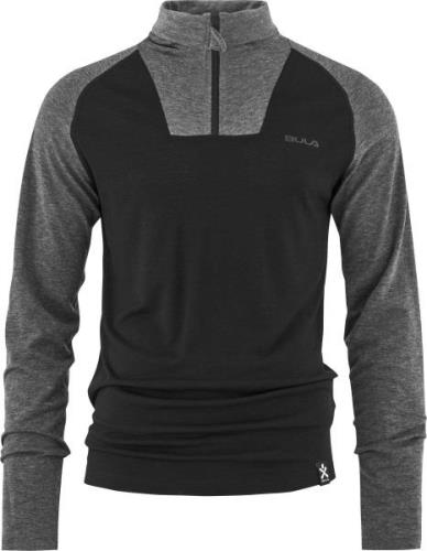 Bula Men's Retro Merino Wool Halfzip Sweater Black