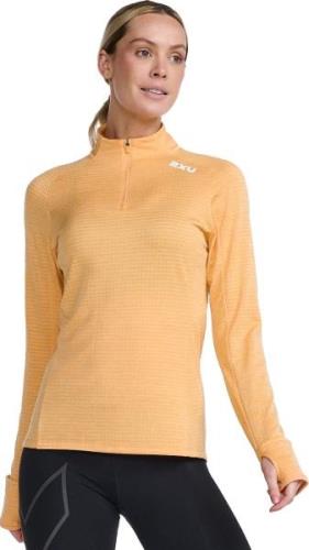 2XU Women's Ignition 1/4 Zip Peach/White Reflective