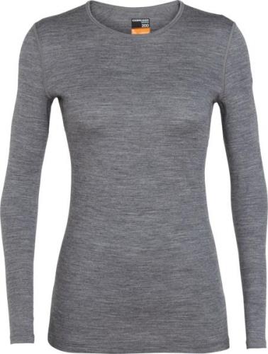 Icebreaker Women's 200 Oasis Long Sleeve Crewe Gritstone Heather