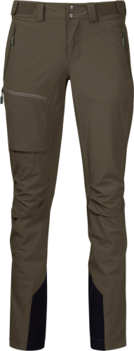 Bergans Women's Breheimen Softshell Pants Dark Green Mud