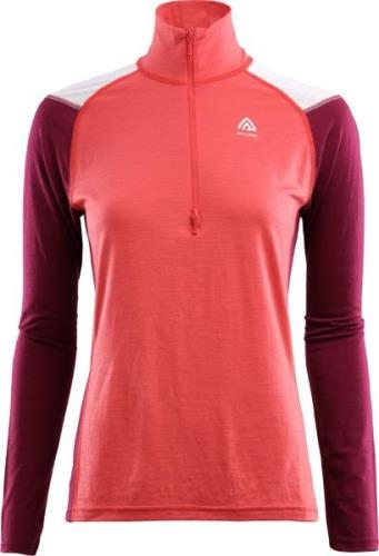 Aclima Women's LightWool Reinforced Mockneck Baked Apple/Zinfandel/Nat...