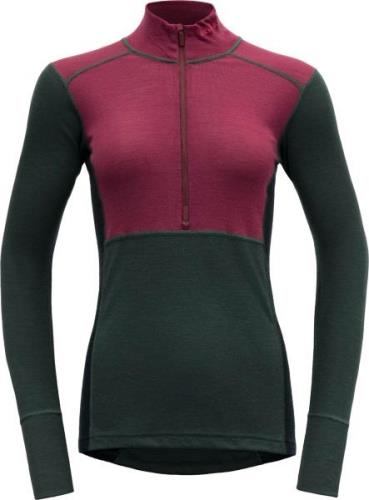 Devold Women's Lauparen Merino 190 Zip Neck Beetroot/Woods/Ink