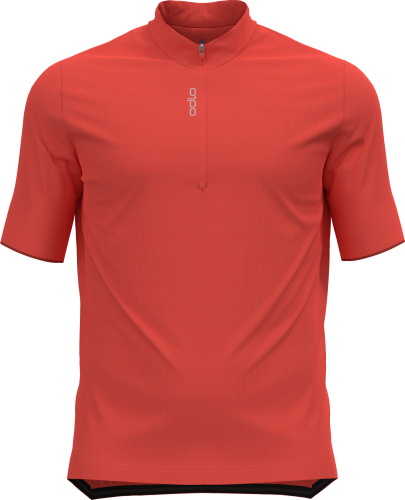 Odlo Men's T-shirt S/U Collar S/S 1/2 Zip Essential Firelight