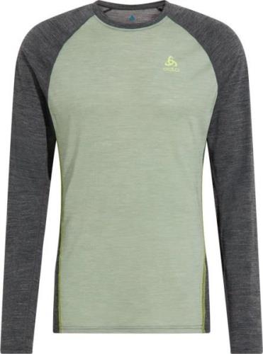 Odlo Men's Performance Wool 150 Base Layer Matte Green/Dark Grey Melan...