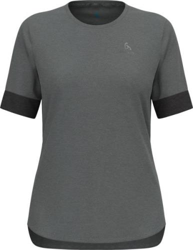 Odlo Women's T-shirt Crew Neck S/S Ride 365 Black Melange/Grey Melange