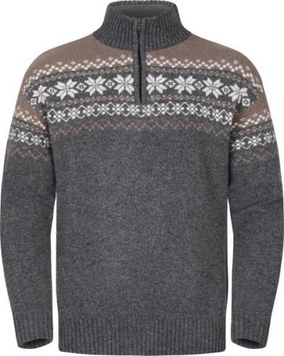 Gridarmor Men's Snøkrystall Half Zip Ullgenser Grey/Beige/White