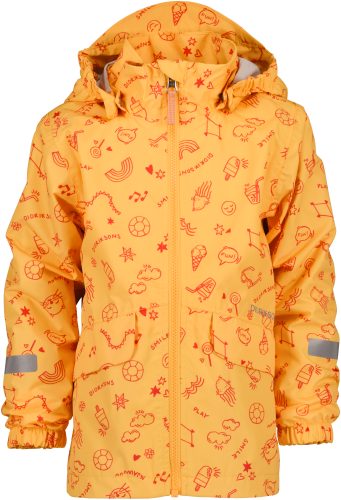 Didriksons Kids' Norma Printed Jacket 3 Doodle Papaya Orange