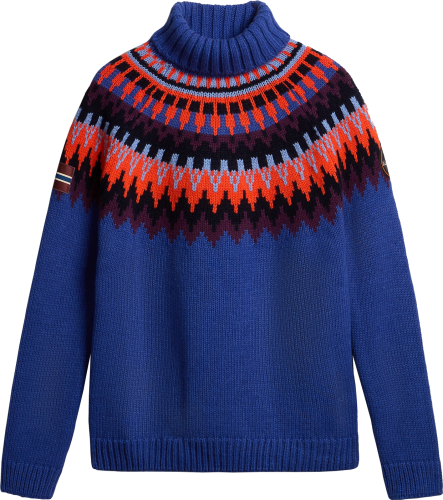 Napapijri Men's Nathaniel Turtleneck Jumper Blue Jacquard