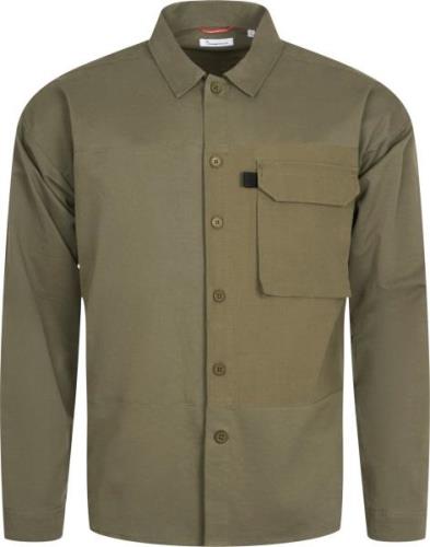 Knowledge Cotton Apparel Men's Outdoor Twill Overshirt With Contrast F...