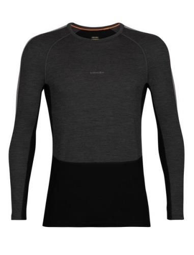 Icebreaker Men's Zoneknit 200 Long Sleeve Crewe Jet Heather/Black