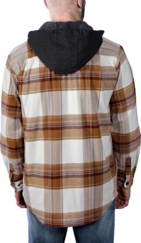 Carhartt Men's Flannel Fleece Lined Hooded Shirt Jacket Carhartt® Brow...